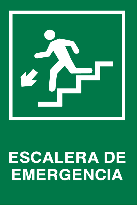 Señal salida derecha escalera arriba